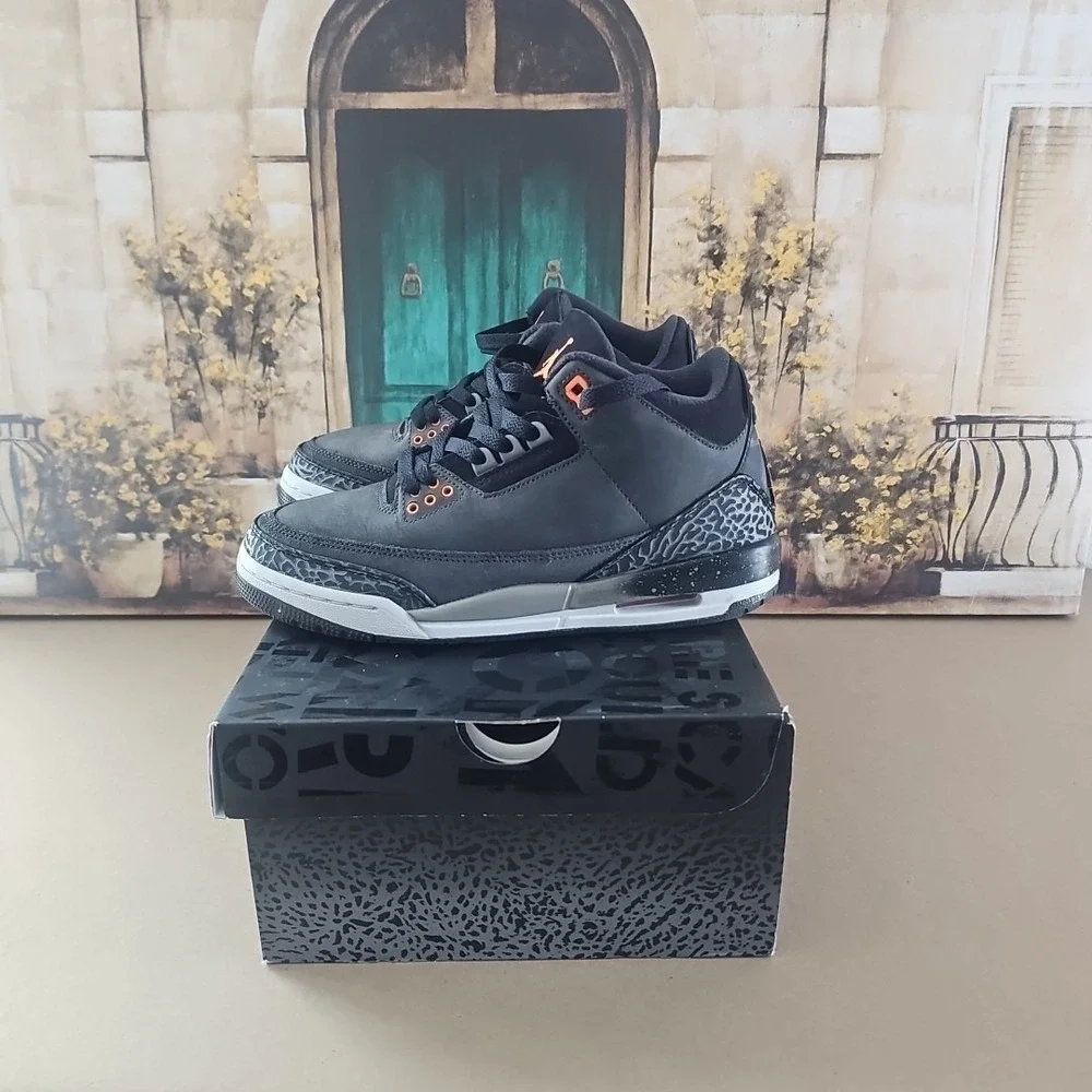 Nike Air Jordan Retro 3 Shoes Fear Pack Grey Orange OG DM0967-080 Mens Size 6.5Y